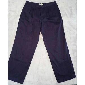 Cherokee Khakis Chino Pants Men's 38x30 Black Pleated Front Slash Pocket Cotton